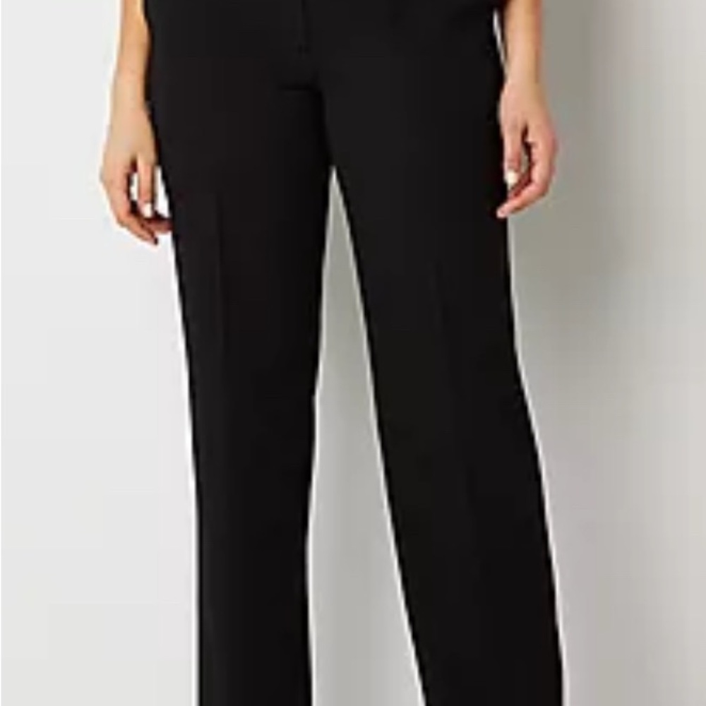 Worthington Women's Curvy Fit Slim Leg Black Pants Size 8